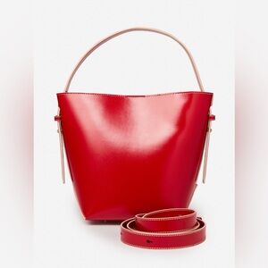 J.McLaughlin Crawford Leather Bucket Bag  Red